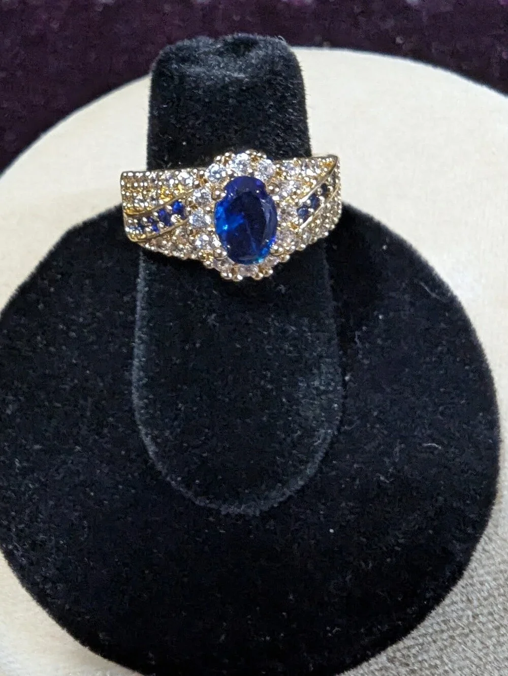2.50Ct Oval Cut Lab Created Sapphire Women's Ring 14k Yellow Gold Plated NWT